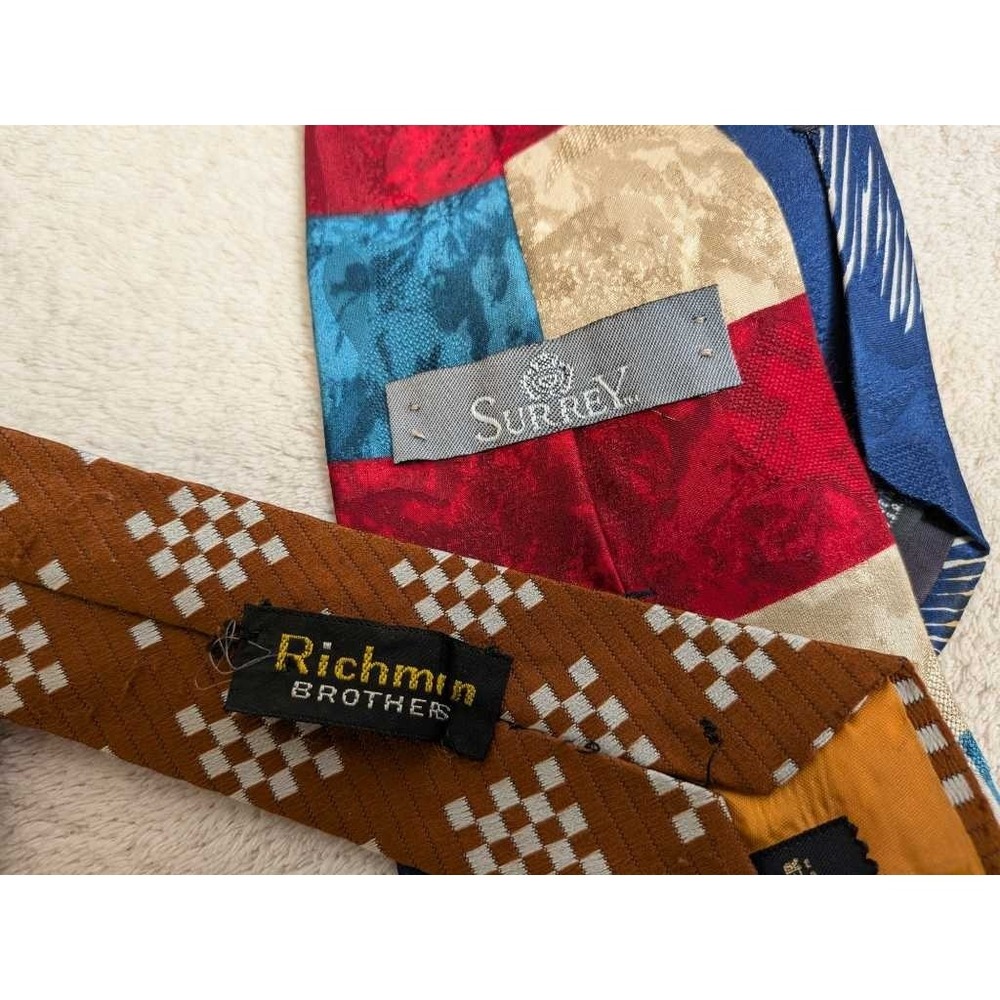 Lot 10 Vintage Retro Mens Ties - Assorted Patterns Styles Brands - Picture 11 of 11